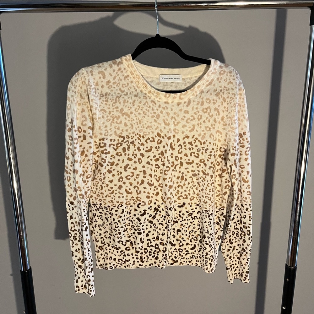 White + Warren Cream Crew Neck Sweater